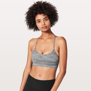 EUC Lululemon Flow Y Bra IV in Wee Are From Space Black Combo size 8